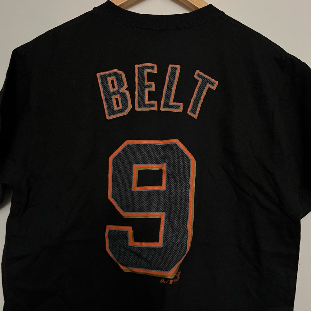 Majestic Giants Belt Jersey Baseball Short Sleeve Tee Shirt - Picture 4 of 7